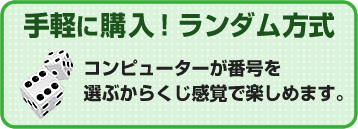 手軽に購入!ランダム方式 コンピューターが番号を選ぶからくじ感覚で楽しめます。