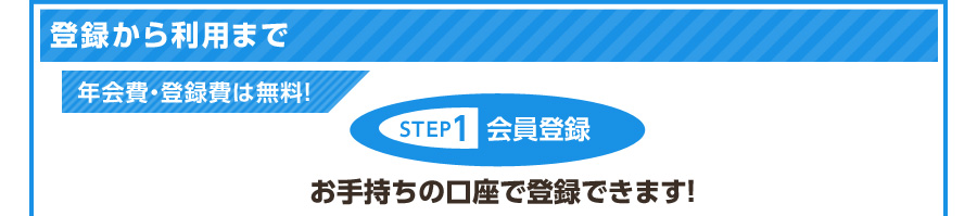 o^痘p܂Ł@NEo^͖I STEP 1 o^