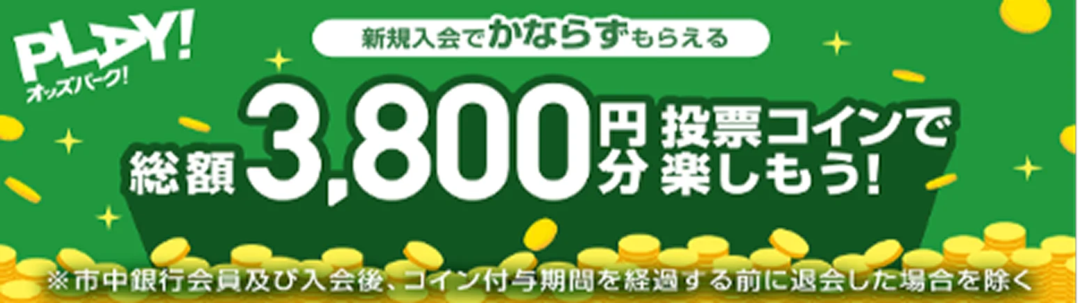 総額3,800円分投票コインで楽しもう！
