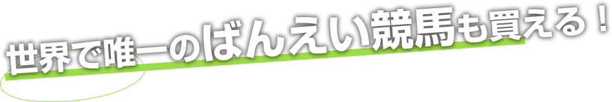 世界で唯一のばんえい競馬も買える！ 